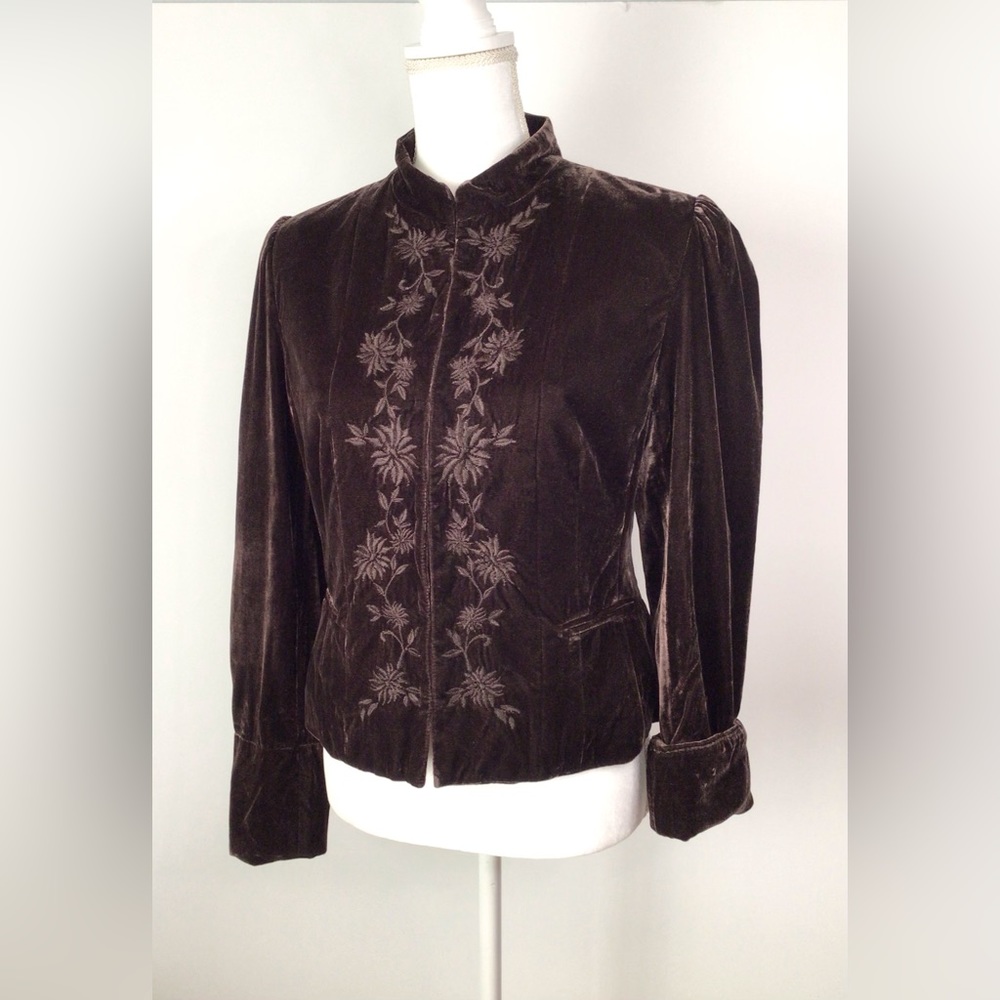 New Apt 9  Velvet Embroidered Blazer Jacket
